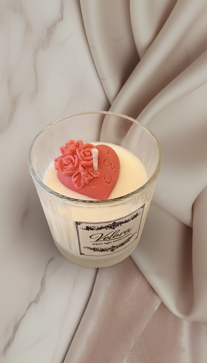 Χειροποίητο Κερί Σόγιας Cheesecake – Love Heart Candle Velora Candles