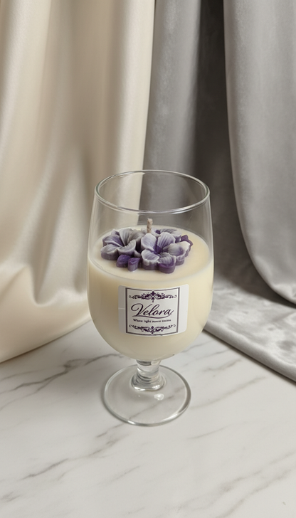 Χειροποίητο Κερί Σόγιας Purple Cheesecake – Luxury Violet Candle Velora Candles