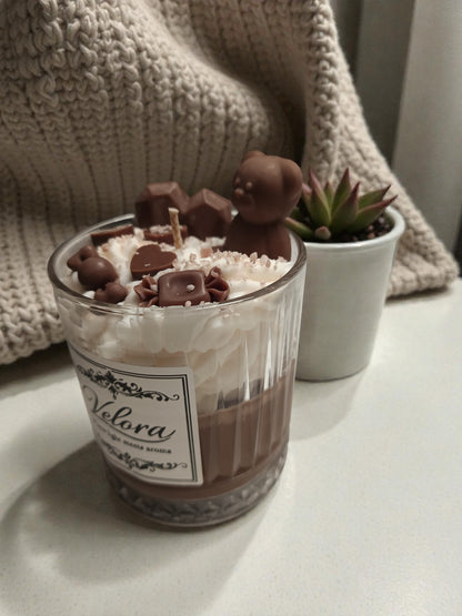 Χειροποίητο Κερί Σόγιας Salty Caramel – Cappuccino Dessert Candle Velora Candles