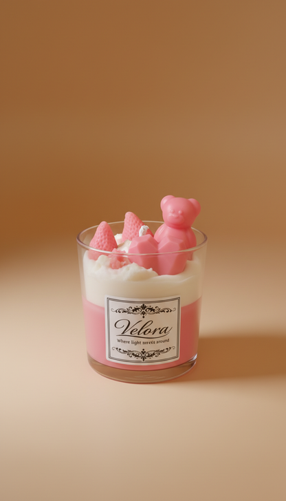 Χειροποίητο κερί σόγιας Velora Candles με λαχταριστό άρωμα Cheesecake για ζεστή και γλυκιά ατμόσφαιρα